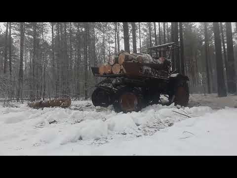 Видео: Заготовка дров на тракторе т16.