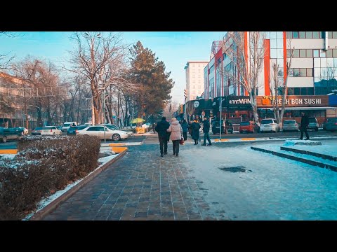 Видео: Прогулка по Бишкеку | Чуйский проспект- Мира,Советскя  | Bishkek walking tour Kyrgyzstan Chui avenue