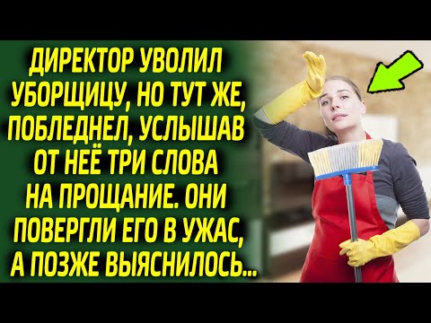 Видео: Услышав эти три слова директор онемел, ведь уволенная уборщица оказалась права...