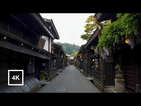 Видео: Прогулка ранним утром по прекрасному старому городу | Hida Takayama, Gifu, Japan 4K