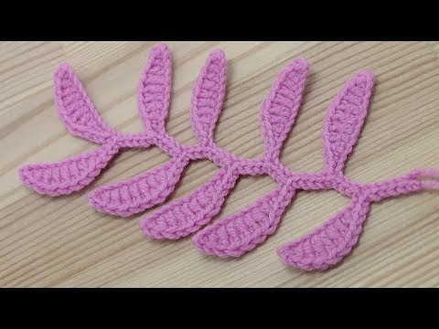 Видео: Мастер-класс ВЯЗАНИЕ ВЕТОЧКИ ЛИСТИКОВ крючок для новичков  Easy To Crochet Leaf