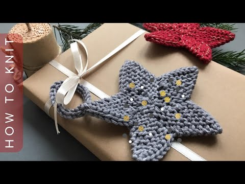 Видео: Звезда спицами✨ Как связать елочную игрушку спицами🎁How to work the star-shaped decoration