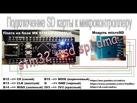 Видео: Подключение к микроконтроллеру STM32 SD карты по SPI c DMA: stm32f401ccu6 + sd card spi dma