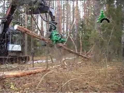 Видео: Валочно пакетирующая машина ЛП-19 с харвестерной головкой LAKO-450