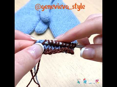 Видео: Двухцветные полосочки тунисским крючком