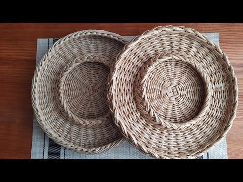 Видео: Плетение из газет. Пасхальный поднос. Часть 3.