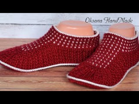 Видео: Мои любимые домашние тапочки крючком.1/2 часть мастер класса.  Slippers crochet