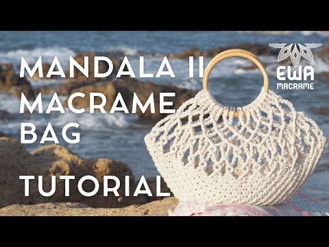 Видео: Мастер-класс | СУМКА MANDALA II | Как сделать сумку в технике макраме на бамбуковых ручках | 3 мм