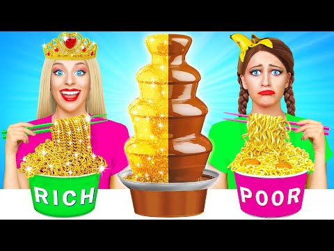 Видео: Богатая Девушка против Бедной Шоколадный Фонтан Челлендж | Битвы с Едой от Choco DO