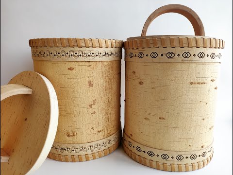 Видео: Two birch bark box - Два туеса из бересты
