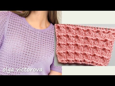 Видео: Рельефно-ажурный узор 790 Узоры спицами