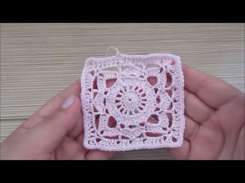 Видео: Квадратный мотив крючком. Подробный мастер-класс
