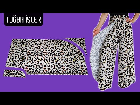 Видео: Очень простой крой и пошив шикарных юбки-брюк | Tuğba İşler