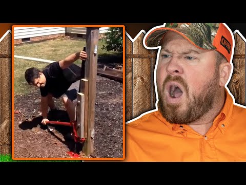 Видео: Профессиональный строитель заборов отреагировал на способ удаления столбов забора без копания!
