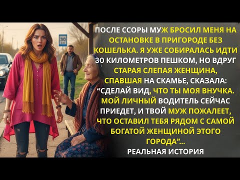 Видео: Меня МУЖ ОСТАВИЛ ОДНУ на остановке — и вдруг слепая женщина прошептала: «ПРИТВОРИСЬ МОЕЙ ВНУЧКОЙ»...