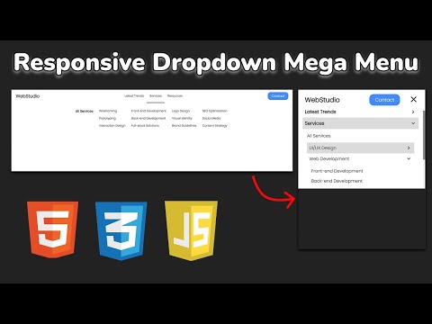 Видео: Как сделать адаптивное выпадающее Mega Menu для сайта | Responsive Mega Dropdown Menu (HTML, CSS,JS)
