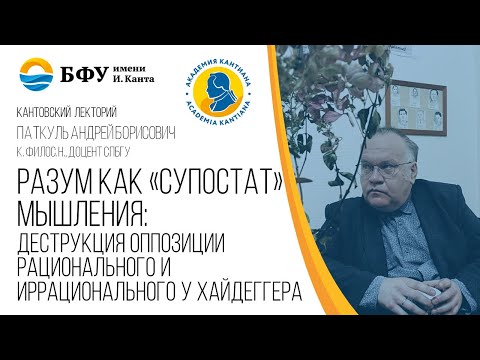 Видео: А.Б. Паткуль: Деструкция оппозиции рационального и иррационального у Хайдеггера