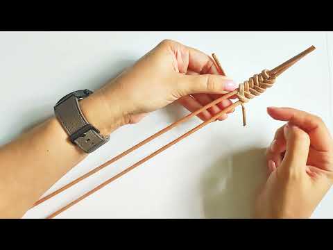 Видео: Плетение колоска из бумажной лозы