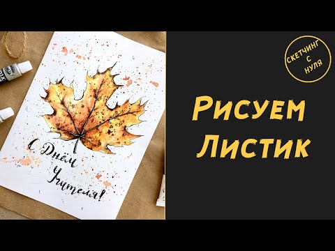 Видео: Как нарисовать осенний лист. Уроки рисования для начинающих и для детей. How to draw Leaf.