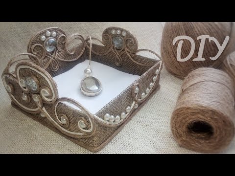 Видео: СУПЕР ИДЕЯ Такого результата даже не ожидала сама САЛФЕТНИЦА из (МЕШКОВИНЫ ДЖУТА КАРТОНА)Jute craft