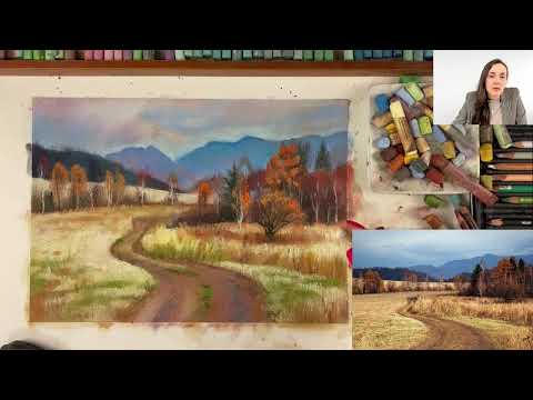 Видео: Мастер-класс по пастельной живописи «Дорога в горы»