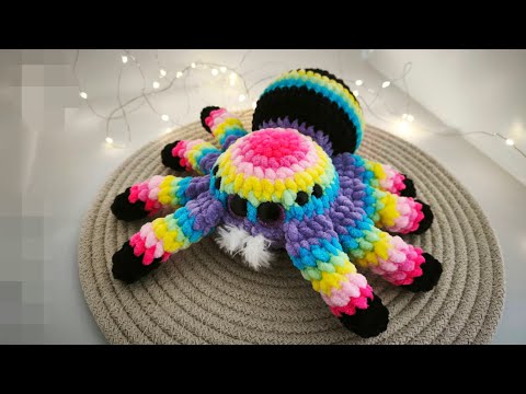 Видео: 🕷️ Вязаный Паук, Паук радужный цветной / Crochet Spider / Мастер-класс