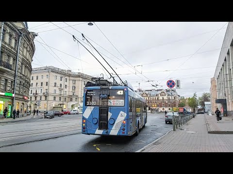 Видео: Троллейбус, маршрут №43 (объезд по ул. Жукова) БКМ-32100D б.2102 (12.05.2022) Санкт-Петербург
