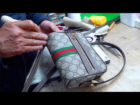 Видео: Превратите старый Gucci в новую сумку через плечо! Корейский мастер по переработке роскошных сумок.