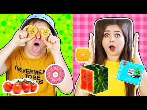 Видео: 24 часа едим только квадратную и круглую еду! Челлендж 🐞 Эльфинка