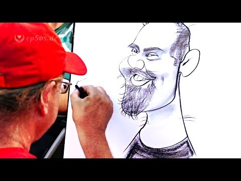 Видео: красивый рисунок карикатур с древесным углем и креативность.