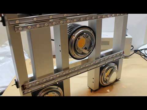 Видео: Светодиодная фитолампа 300Вт для гроубокса 1-1.5м2. Cree CXB3590, MeanWell HLG-240H-C1400B