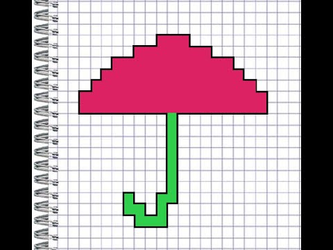 Видео: Зонтик. Графический диктант по клеточкам.