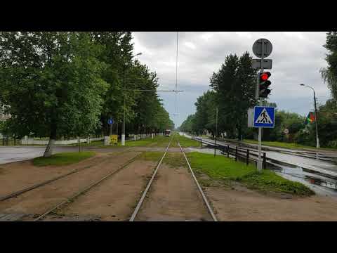 Видео: Витебский трамвай. Улица Гагарина из кабины  трамвая. 19.07.2020