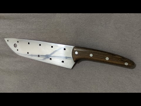 Видео: Изготовление поварского ножа из шины бензопилы / chainsaw knife