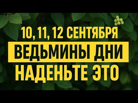 Видео: 10, 11, 12 сентября - ведьмины дни: что надеть и какие знаки судьбы нельзя пропустить