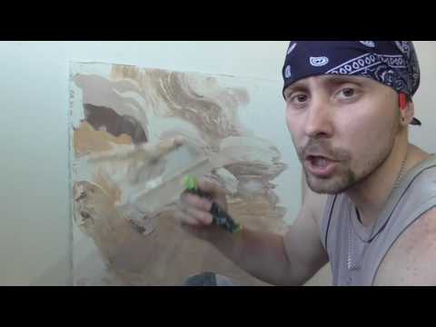 Видео: Эксперименты с венецианской штукатуркой. Имитация мрамора.