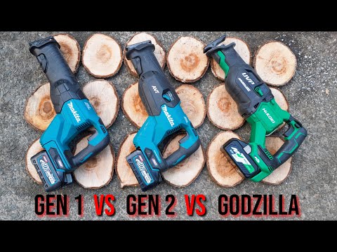Видео: Обзор сабельной пилы Makita 2-го поколения 40 В. Сможет ли она сбить Годзиллу с его места?