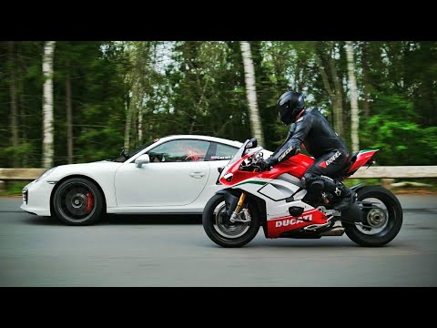 Видео: 1200+ л.с. Porsche 911 Turbo vs Ducati Panigale V4. Розыгрыш IPHONE 12!