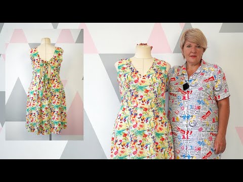 Видео: Летний комфортный сарафан с открытой спиной. Моделирование и раскрой интересного сарафана