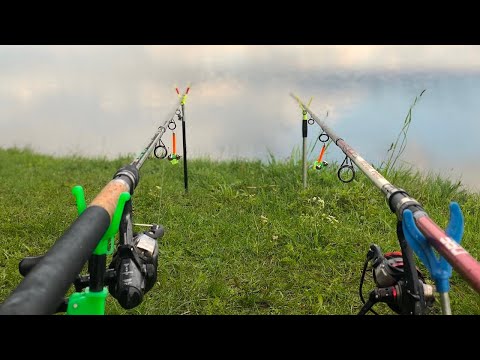 Видео: Поклёвка - аж Вырвало удочку с рук! Рыбалка на Фидер. Запечённая рыба в яме