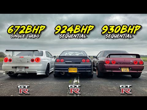 Видео: КОГДА ЛЕГЕНДЫ ГОНЯЮТСЯ, ЧАСТЬ 3.. NISSAN R34 GTR против R33 GTR против R32 GTR
