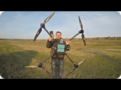 Видео: Тесты гигантского квадрокоптера. Царь коптер!