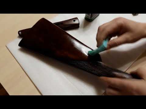 Видео: реставрация ружья, покрытие приклада Teak Oil