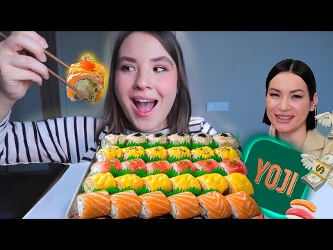 Видео: МУКБАНГ роллы от Иды Галич Вкусно? Моя реакция внутри обзор YOGJI сет роллов с лососем mukbang sushi