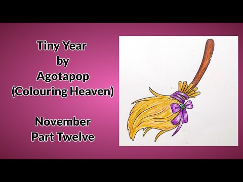Видео: «Tiny Year» от Agotapop (журнал Coloring Heaven) — ноябрь (часть 12) — метла на Хэллоуин