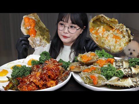 Видео: краб маринованный в соевом соусе и краб маринованный в остром соусе🦀Mukbang ASMR