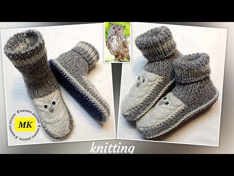 Видео: 🎁 МК ➡️ Дитячі шкарпетки "Сова" на двох спицях та без шва на підошві 🤗