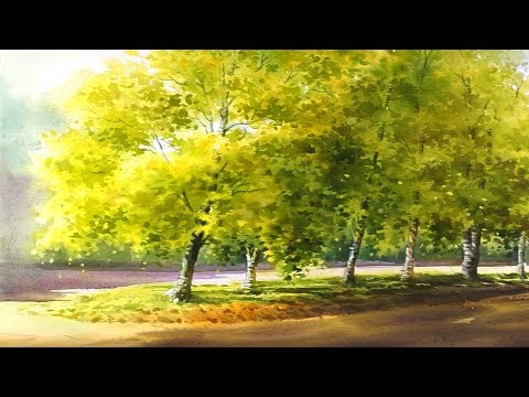 Видео: "Прохладное летнее утро" Акварельная живопись