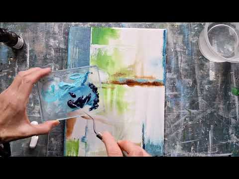 Видео: Прекрасная лимитированная палитра акриловых абстрактных картин 😃. Очень интересно! #абстракция #а...