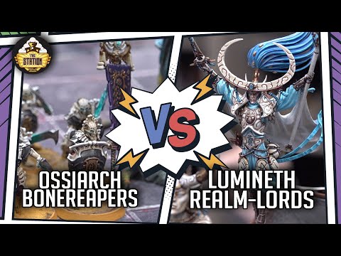 Видео: Lumineth Realm lords vs Ossiarch Bonereapers | Репорт | Age of Sigmar | 2000 pts